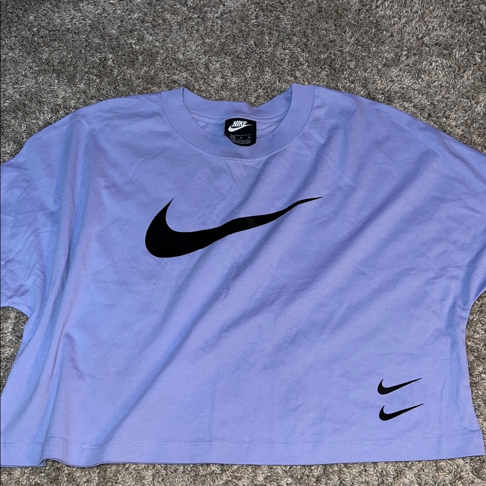 Nike Lavender Crop Tee with Black Swooshes